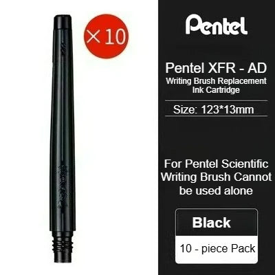 PENTEL Scientific Writing Portable Brush Pen Soft - tipped Calligraphy Practice Pen Refillable Ink Small Regular Script