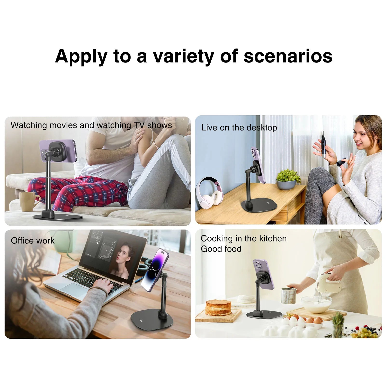 UURig VRig Desk Wireless Charging Magnetic Phone Stand for Office/Home for Magsafe iPhone 16 15 14 13 12 Androi HUAWEI Xiaomi