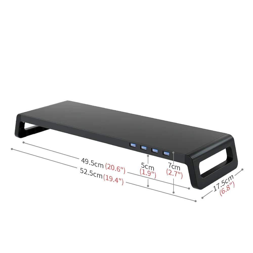Computer Monitor Stand Riser With 4 USB3.0 Ports ABS Legs Support Data Transfer Desktop Screen Holder With Keyboard Storage
