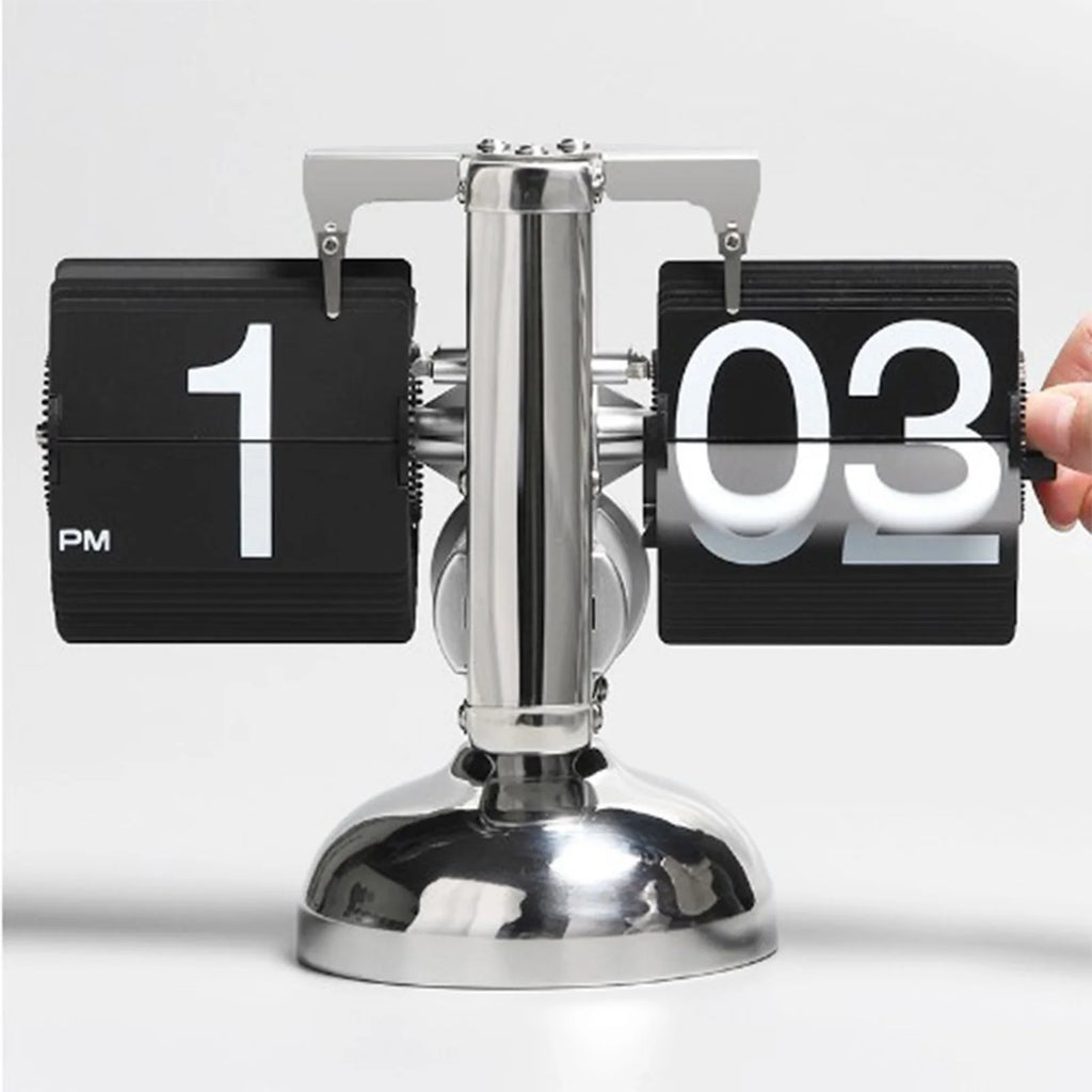 Clock Digital  Down Clock Retro Minimalist Single Foot Mechanical Auto  Clock Desk Clock for Home Livingroom Decor