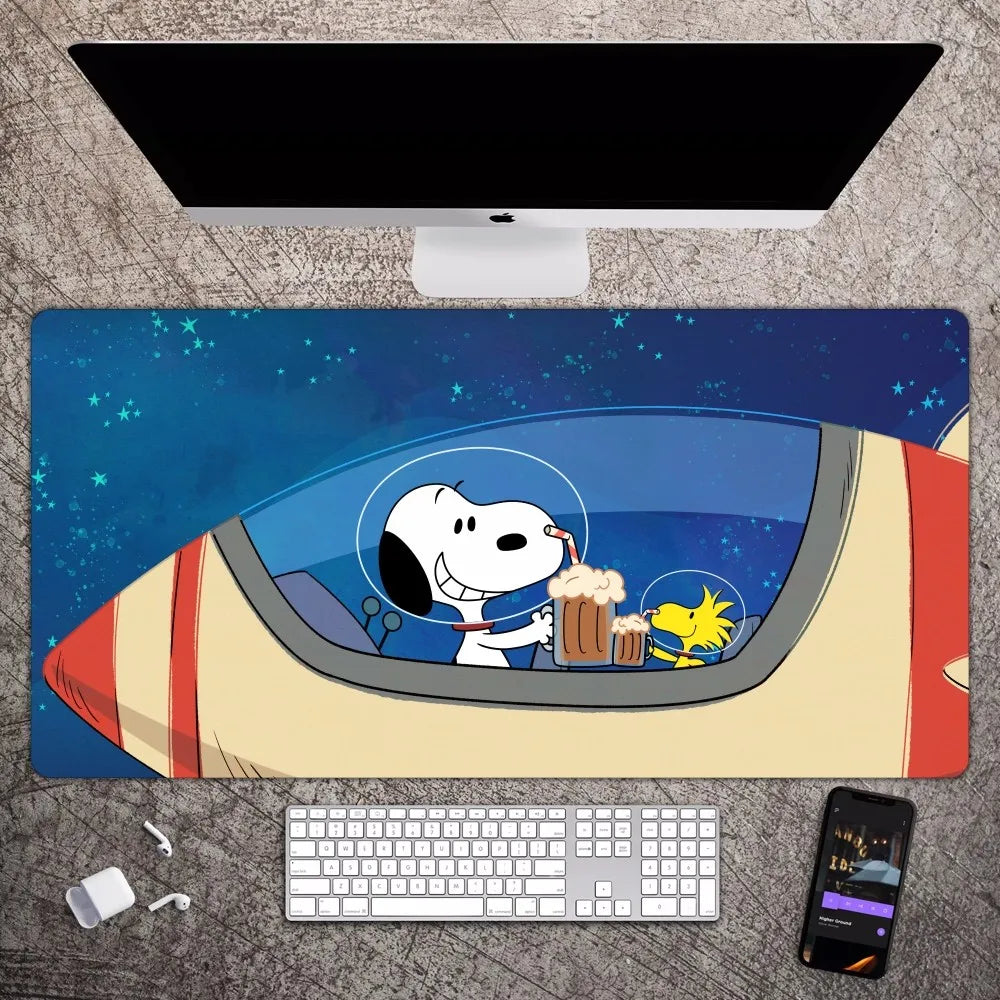 S-Snoopy Cartoon Cute Mousepad Large Gaming Compute Gamer PC Keyboard Mouse Mat