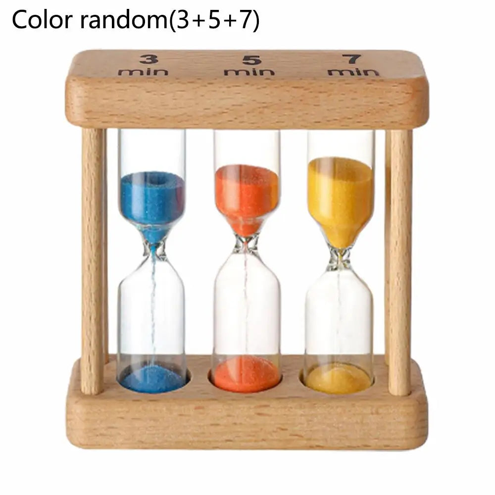 1Min 3Min 5Min 7Min Sand Timer Set Wooden Hourglass Sandglass Sand Clock for Cooking Classroom Exercise Home Office Decoration