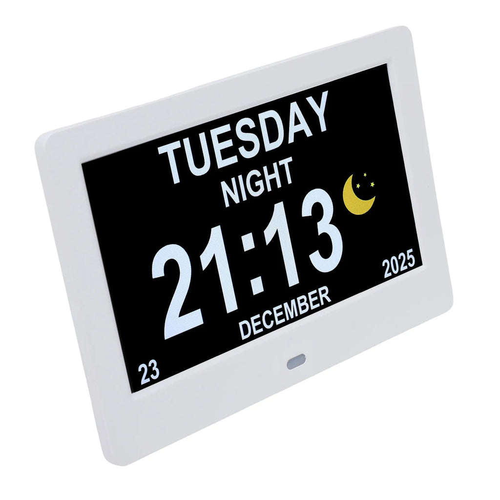 Digital Calendar Clock 7in Large Display Date Time with Reminders Day Night Dimmable Key Remote Control Digital Calendar Clock