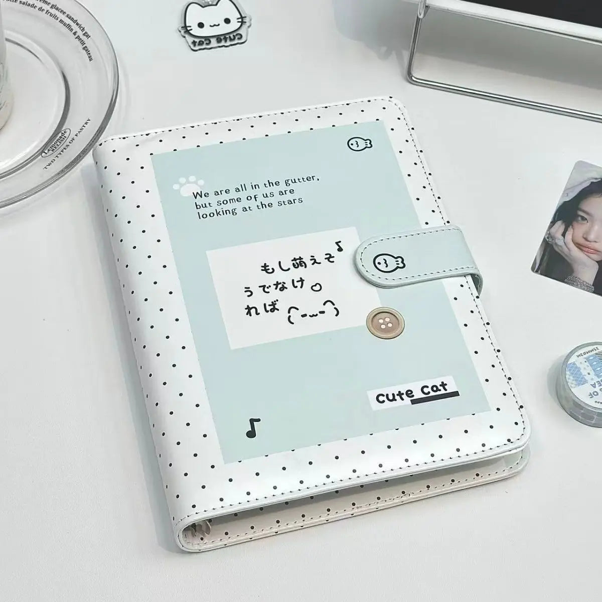 K-Pop A5 Photo Card Album Korean Style PU Leather Binder for Polaroid 3-Inch Pictures IDOL Photo Collectible 포카 바인더