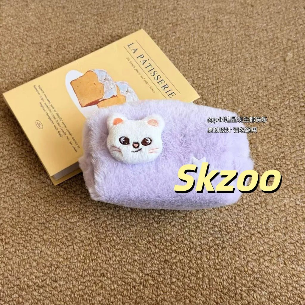 kpop In Stock Stray Kids skzoo avatar Plush Makeup Bag Large Capacity Cute Storage Pouch Pen Case Kpop Idol Peripheral