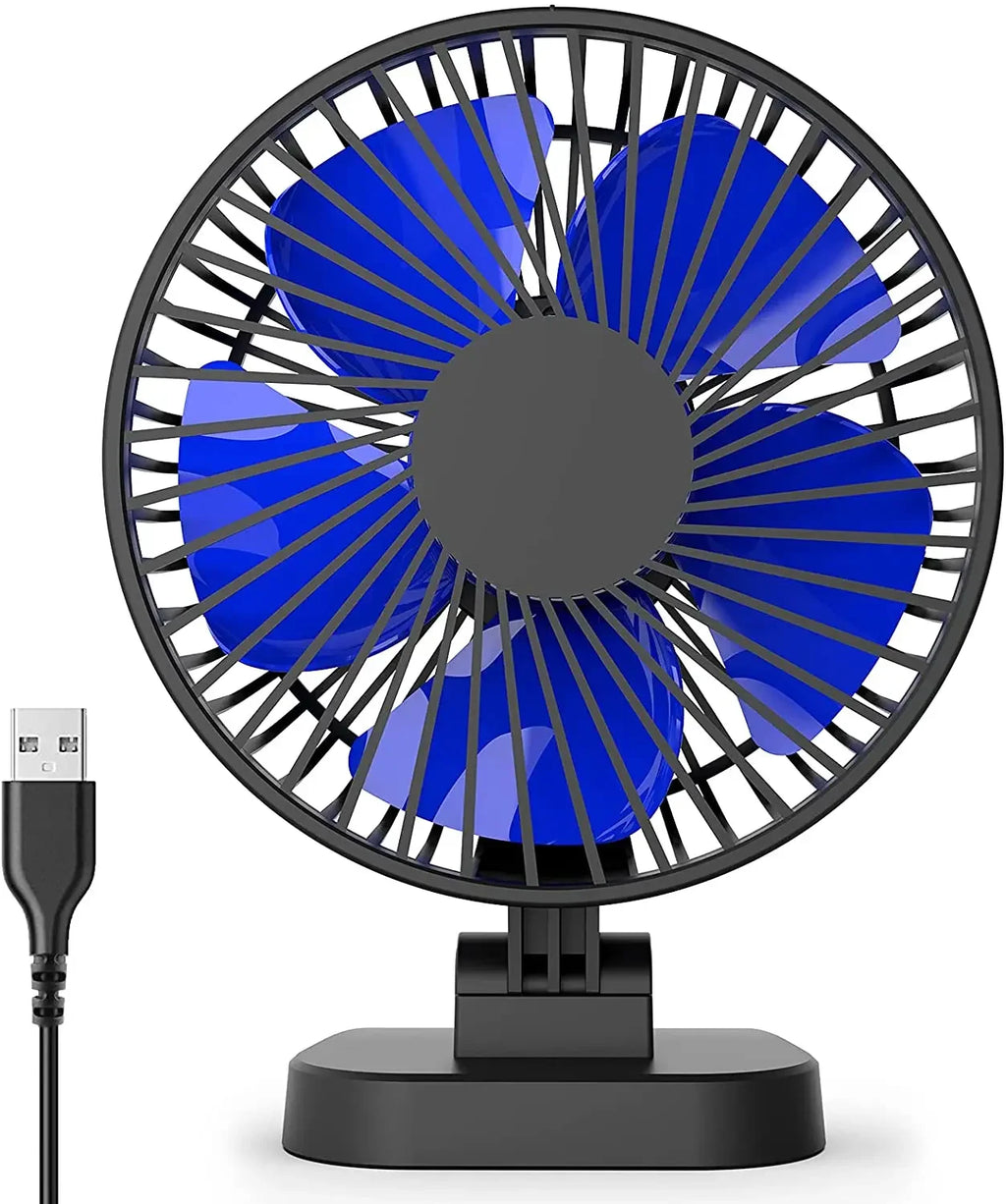4 Inch Small Desk Fan, Powerful Airflow USB Powered Table Fan Personal Fan for Office,Table, Study, Bedroom
