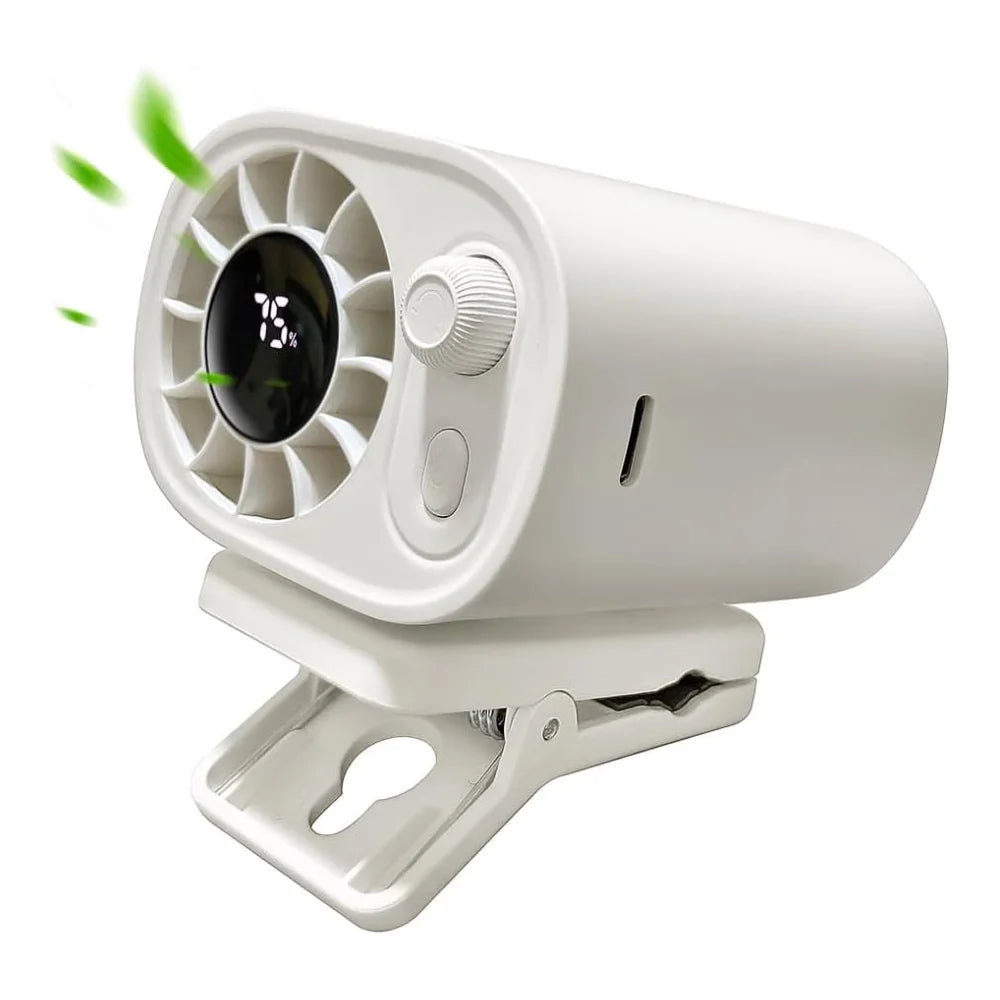 Portable Clip-On Fan 1800mAh Rechargeable USB Fan 360° Rotation Desk Fan