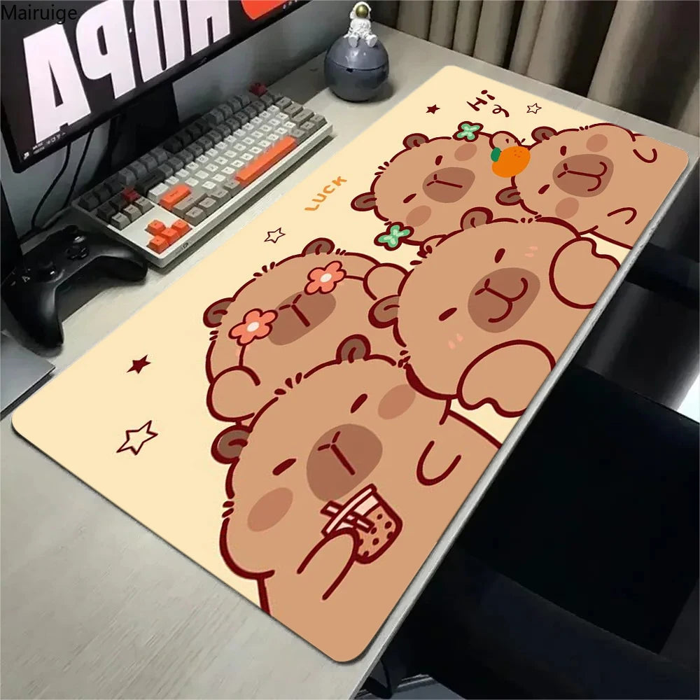CUTE Capybara Mousepad Keyboard Mat Table Mat Students Cabinet Gamer Desktop Mousepad Cup Mats Anti-wrinkle Non-slip Deskpad