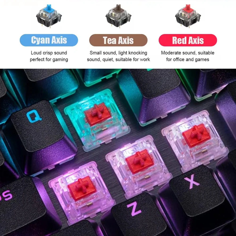 Wired Mechanical Keyboard 60% 17 Backlight Modes Hot-Swappable 61 Keys Brown Blue Red Switch Keyboard for Teclado Gaming Office