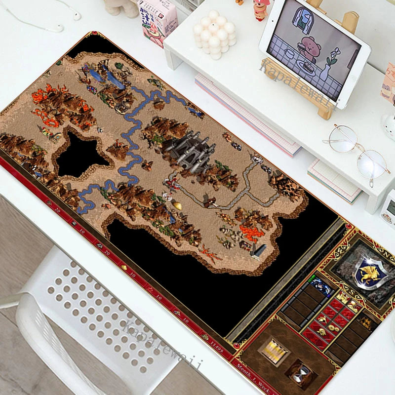 Heroes of Might And Magic Mousepad Pc Gamer Computer Keyboard Carpet Rubber Laptop Desk Mat LOL CS GO Dywan Cute Mouse Pad.