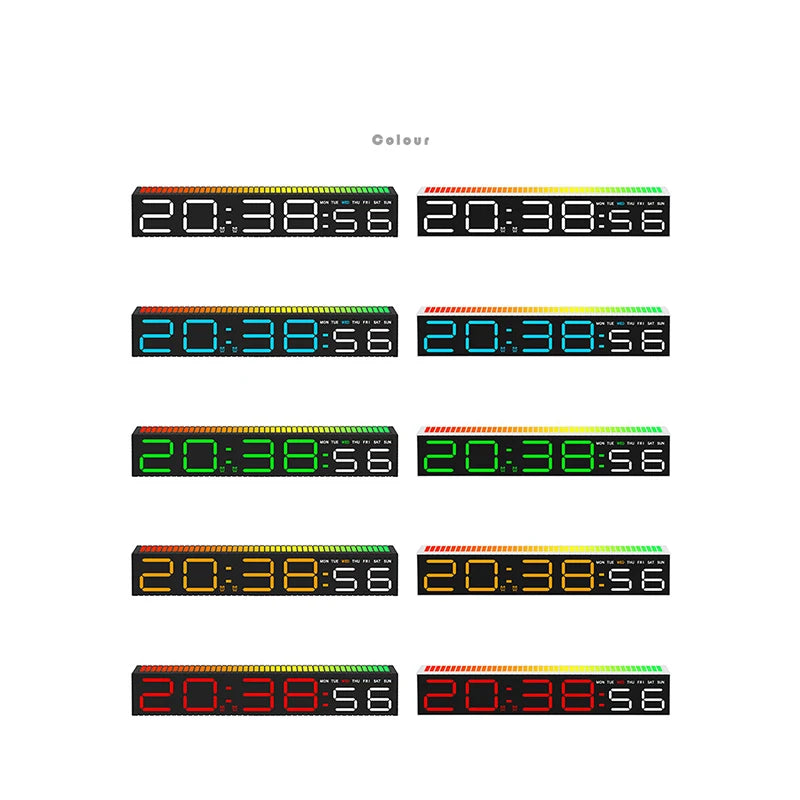 Creative 12/24H Digital LED Electronic Clock with Microphone Time Temperature Display for Home Living Room Bedside Decoration