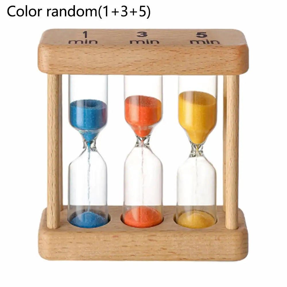 1Min 3Min 5Min 7Min Sand Timer Set Wooden Hourglass Sandglass Sand Clock for Cooking Classroom Exercise Home Office Decoration