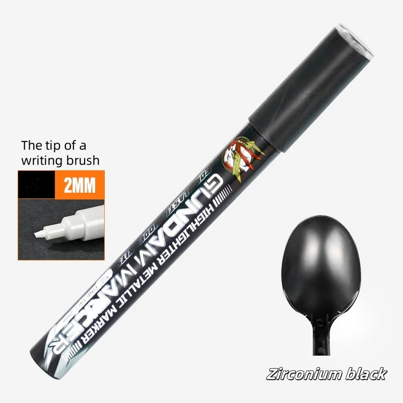 Metallic Markers Colouring Pens for Mech Painting Golden Paint Marker Pen Silvery Reflective Paint Model Marker Pen