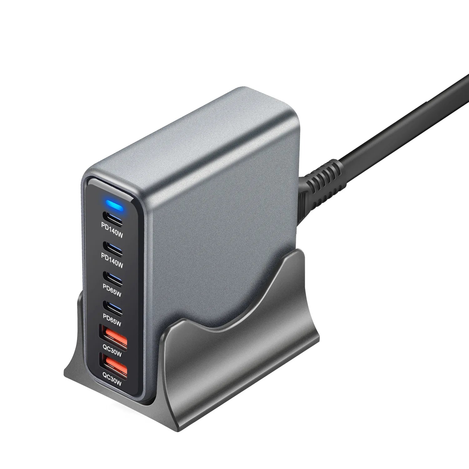 470W 6-Port GaN Desktop Charger - 4C2A USB-C PD Fast Charge for Phones, Tablets & Laptops