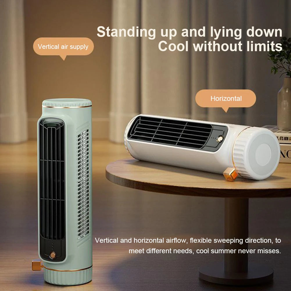 Tower Fan USB Charging Electric Vertical Fan Bladeless Summer Fan Wireless Desk Fan for Home Bedroom