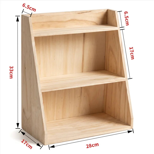 Wooden Desk Organizer Box – Multi-Layer Retro Wood Storage Box for Cosmetics, Office Supplies & Small Items
