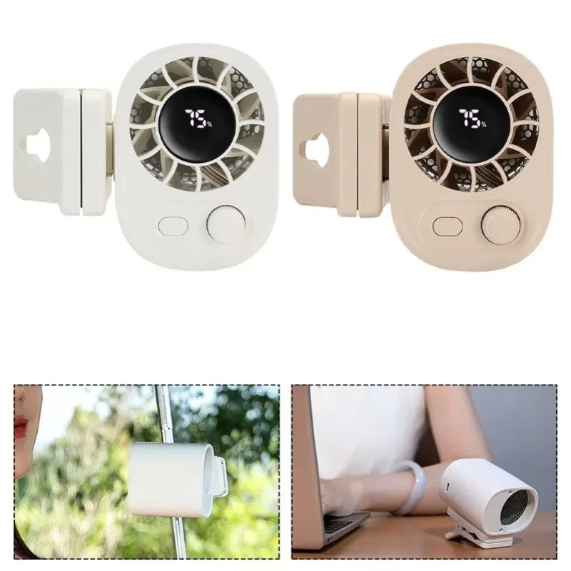 Portable Clip-On Fan 1800mAh Rechargeable USB Fan 360° Rotation Desk Fan