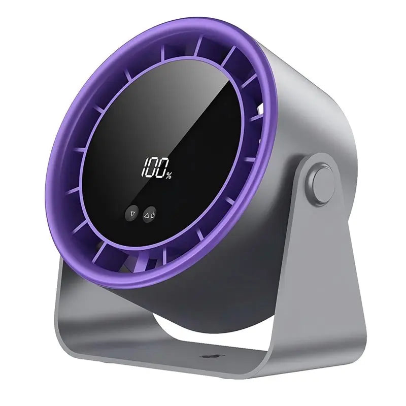 B59B-Wall-Mounted Desk Fan, Ultra Quiet 35Db USB Rechargeable Table Fan With Digital Display, 100 Speed