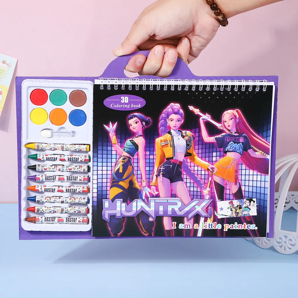 K-POP Color Pencils Coloring Book - Purple Version - Singing Queen Coloring Book - Art Book - Safe Painting Coloring Book - Graf