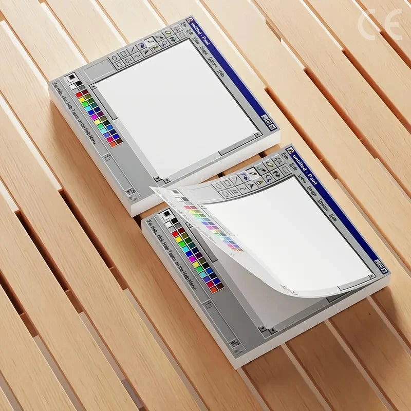 50/100 Sheets Vintage Computer Drawing Board Notepad - Retro Style Square Paper for Creative Illustration and Design