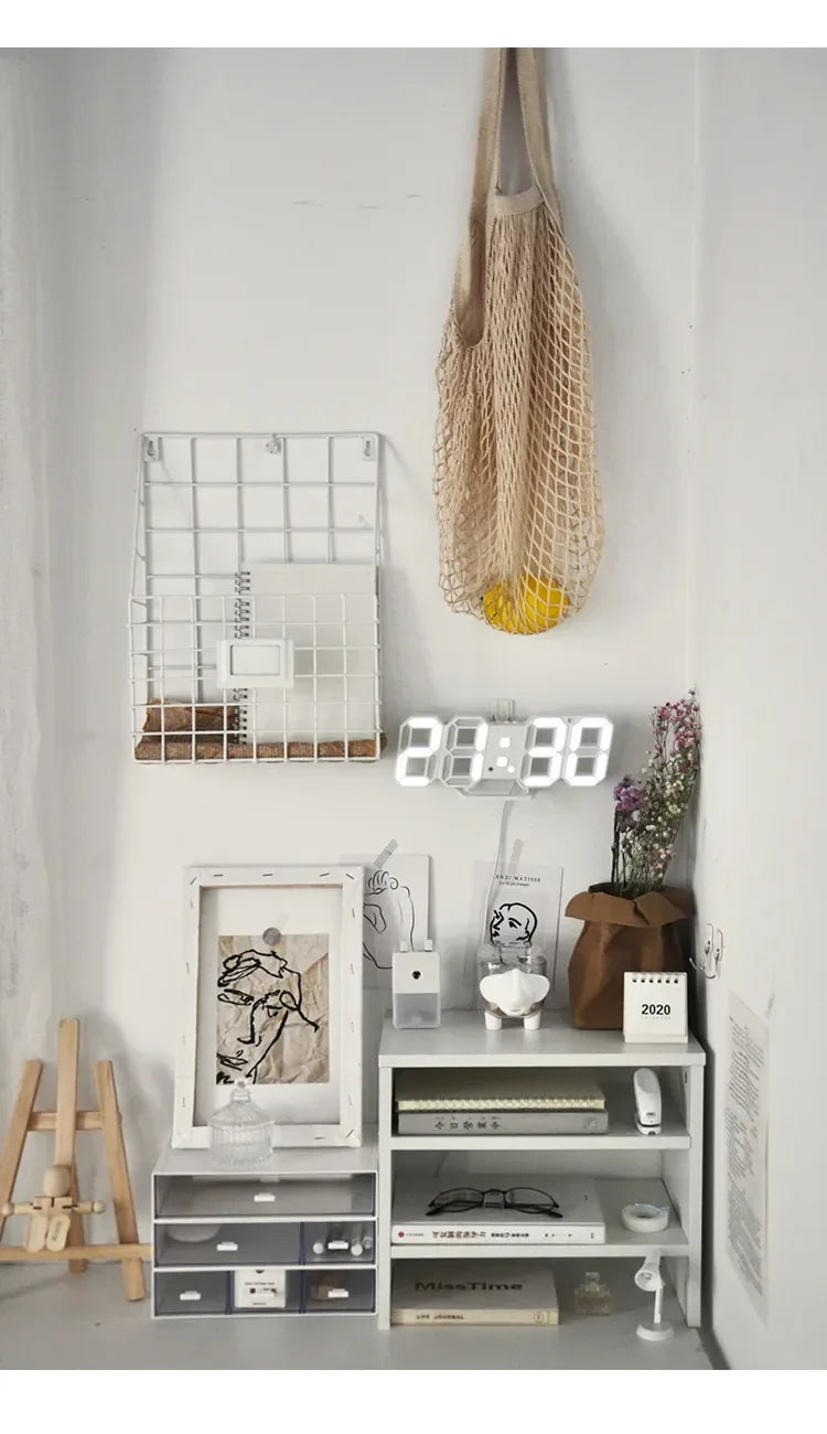 Digital Wall Clock Desk Watches Electronic Alarm Modern Home Decoration for Bedroom Decor Interior Led Table Clocks Living Room