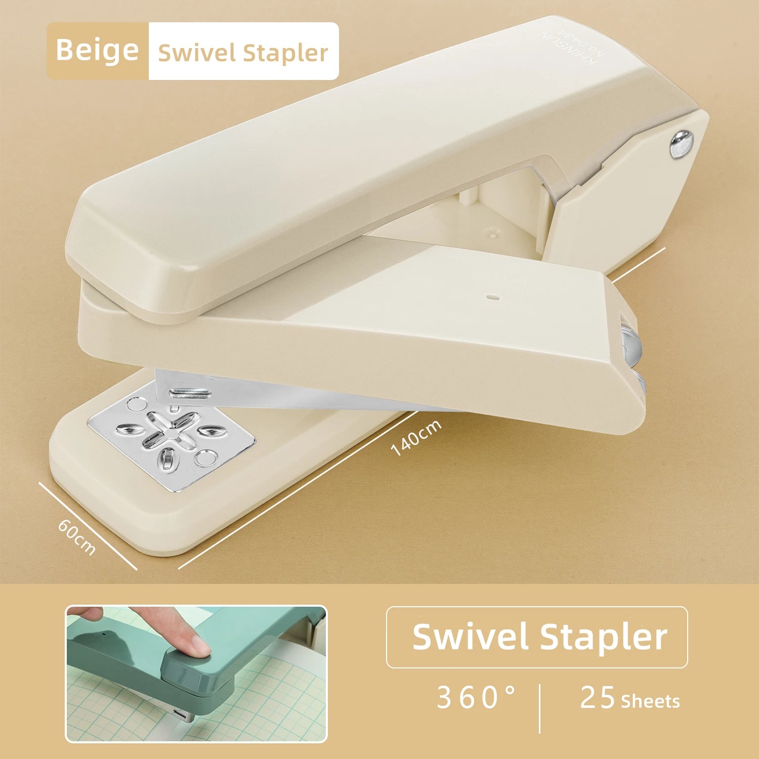 24/6 Staples Durable Stapler Swivel Stapler Manual Office Paper Binding Tool Stapling Machine