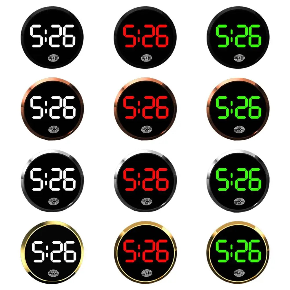 LED Car Clock Luminous Automobiles Internal Stick-On Mini Digital Clocks Auto Ornament Car Accessories