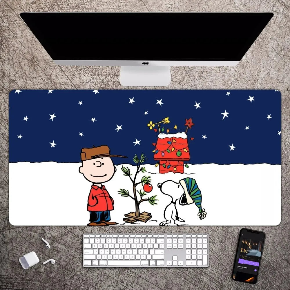 S-Snoopy Cartoon Cute Mousepad Large Gaming Compute Gamer PC Keyboard Mouse Mat