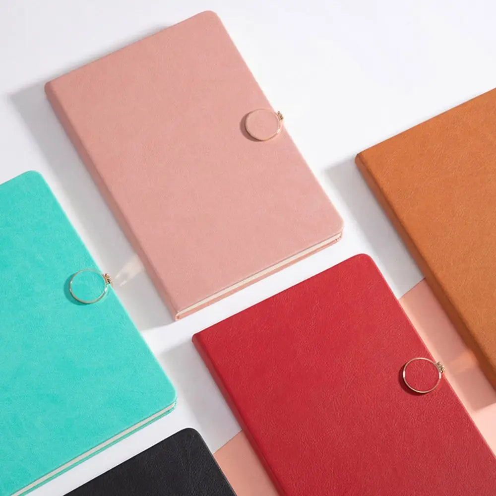 200 Pages A5 Notepad PU Leather Cover Thickened Paper Students Notebook Wear-resistant Horizontal Line Diary
