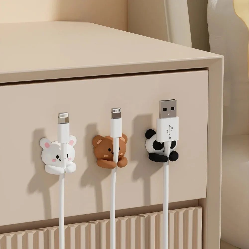 Desktop Cable Organizer Holder Winder Clips Desk Self-Adhesive Mobile Phone Data Cable Management Wire Cord Holder