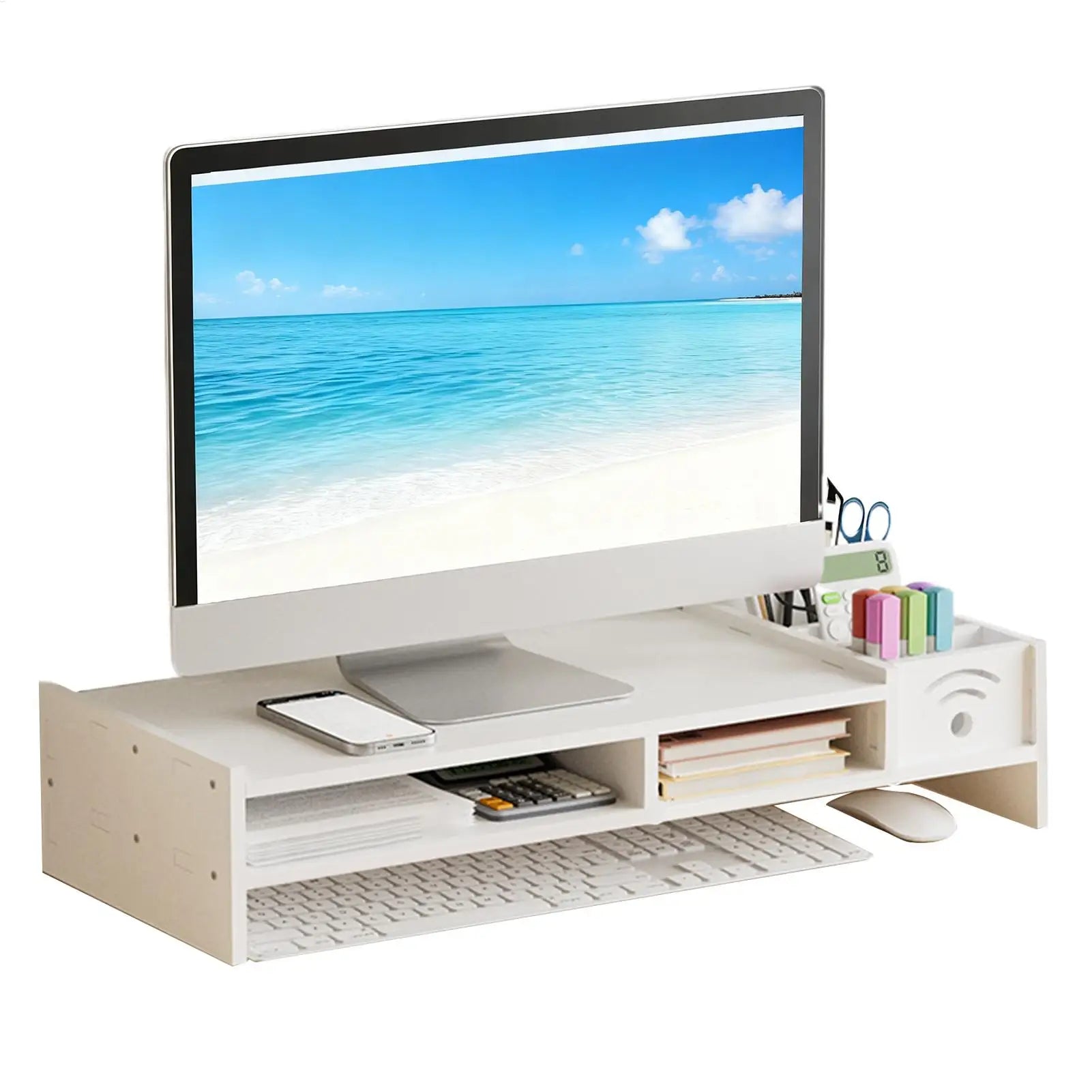 Monitor Stand Riser 2-Tier Ergonomic Shelf 4.3 Inch Height Monitor Riser with Storage Organizer Monitor Stand for Desk Laptop
