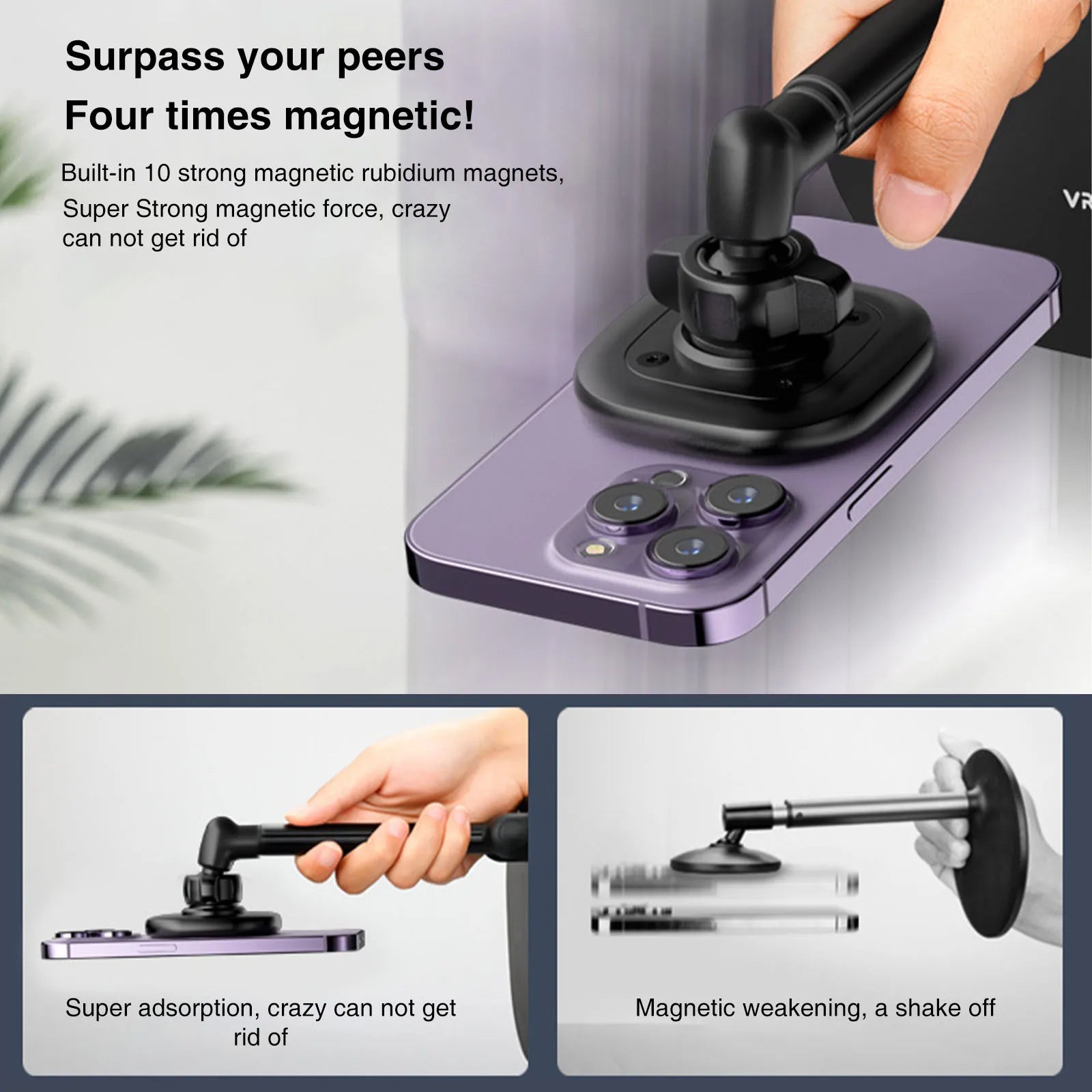 UURig VRig Desk Wireless Charging Magnetic Phone Stand for Office/Home for Magsafe iPhone 16 15 14 13 12 Androi HUAWEI Xiaomi