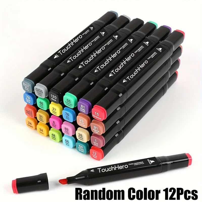 Markers Alcohol Felt Markers Comic Sketch Markers Dual Tip Brushes Art School Supplies Painting Sets School Supplies EasterGifts