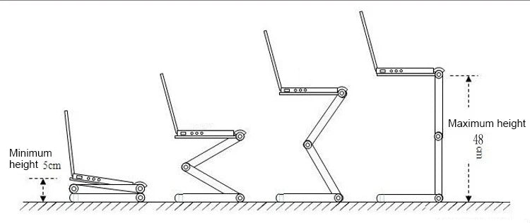 Adjustable Laptop Desk Stand Cooler Fan Portable Ergonomic Lapdesk for Bed Sofa PC Notebook Table Desk with Mouse Pad Aluminum