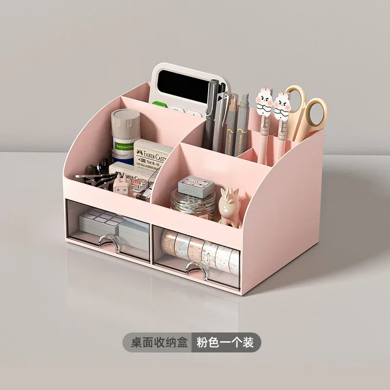 Office Desktop Storage Box Organizer Transparent Small Drawer Storage Cabinet Student Desk Stationery Sundries Organizer Boxes