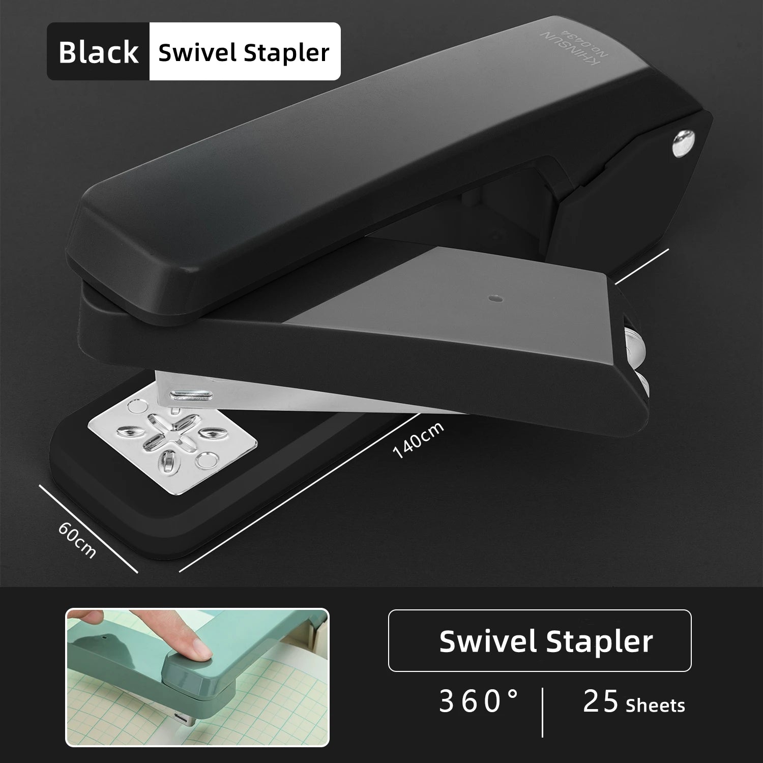 24/6 Staples Durable Stapler Swivel Stapler Manual Office Paper Binding Tool Stapling Machine