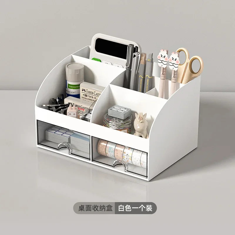 Office Desktop Storage Box Organizer Transparent Small Drawer Storage Cabinet Student Desk Stationery Sundries Organizer Boxes