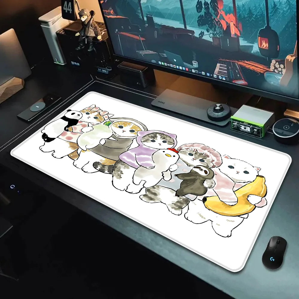 Cute mofusand cat Mousepad HD Printing Computer Gamers Locking Edge Non-slip Mouse Pad XXL90x40cm Keyboard PC Desk Pad
