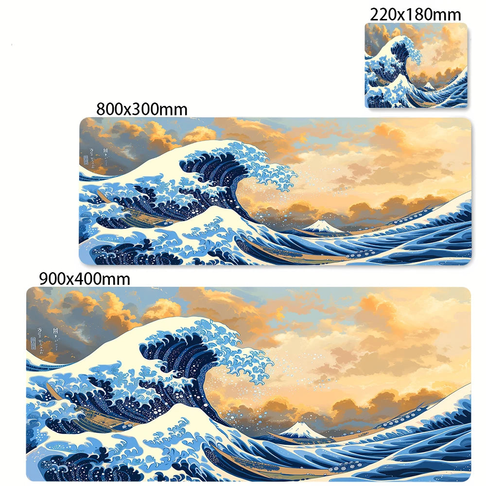 Large Mousepad Japan Great Wave Mousepads Keyboard Mat Deskpad Pc Game Desk Mats Company Mouse Pad Minimalist White Mouse Mats