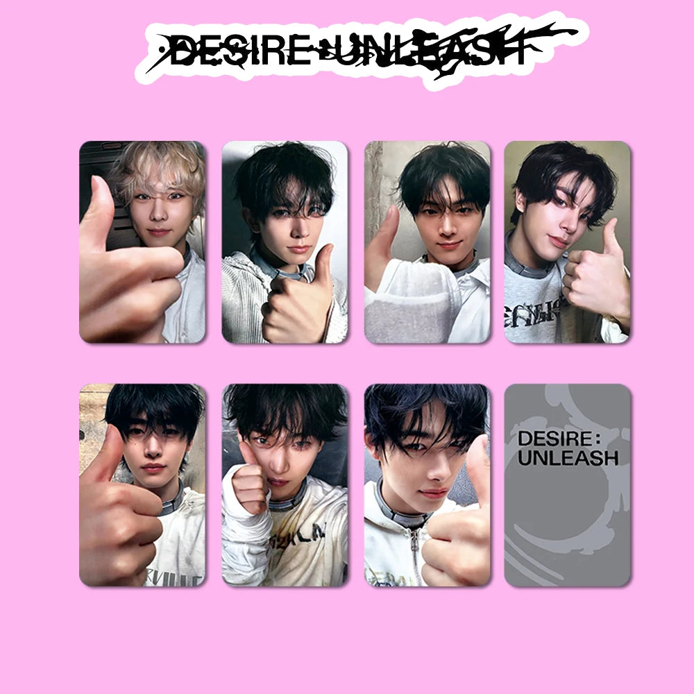 Kpop Boys Idol New Album Lomo Card Photocards Desire Unleash LOOSE Postcards Fans Collection Souvenir Merch