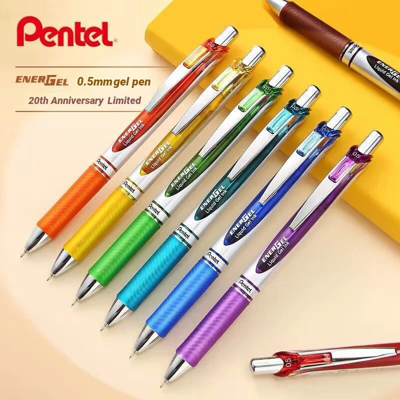 Pentel  BLN75 Gel Pen 20th Anniversary Smooth And Quick-drying Press Water Pen For Students With 0.5mm Japanese Stationery