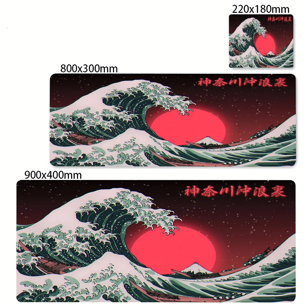 Large Mousepad Japan Great Wave Mousepads Keyboard Mat Deskpad Pc Game Desk Mats Company Mouse Pad Minimalist White Mouse Mats