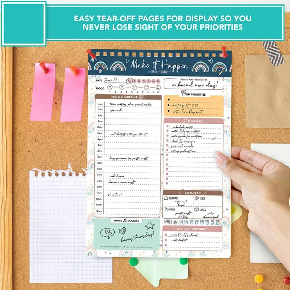 52 Sheets To Do List Notepad Easy Tear-off Portable Schedules Journal Post Notes Memo Schedule Writing Pads Student