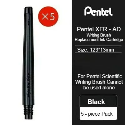PENTEL Scientific Writing Portable Brush Pen Soft - tipped Calligraphy Practice Pen Refillable Ink Small Regular Script
