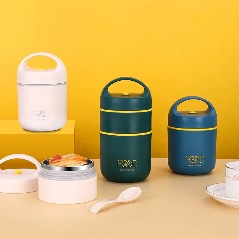 Lunch Boxes Lunch Bag 304 Stainless Steel Lunch Box For Kids Lunch Bags  Portable Folding Spoon Lunch Box Kids Thermal Bento Box