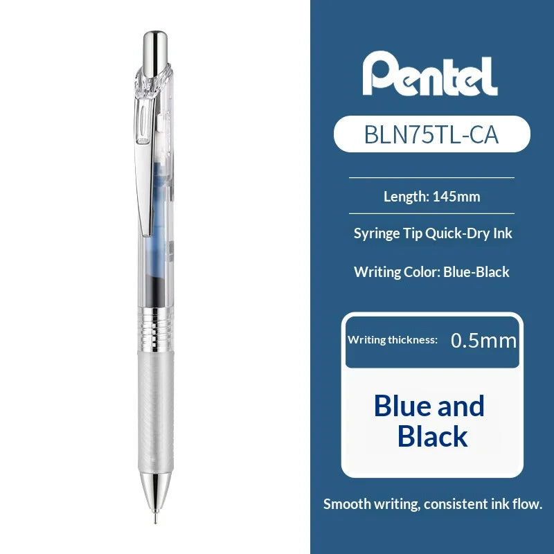 Pentel EnerGel Colored Retractable Gel Pen,Assorted Color Clear Barrel High-Capacity,Quick-Dry Ink for Various Writing Scenarios