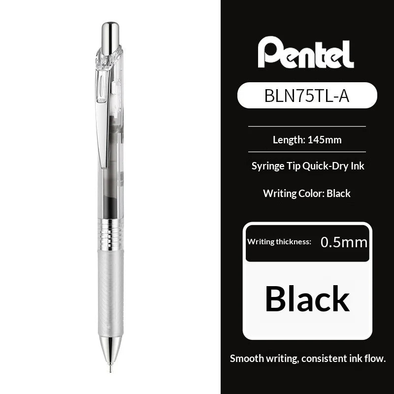 Pentel EnerGel Colored Retractable Gel Pen,Assorted Color Clear Barrel High-Capacity,Quick-Dry Ink for Various Writing Scenarios