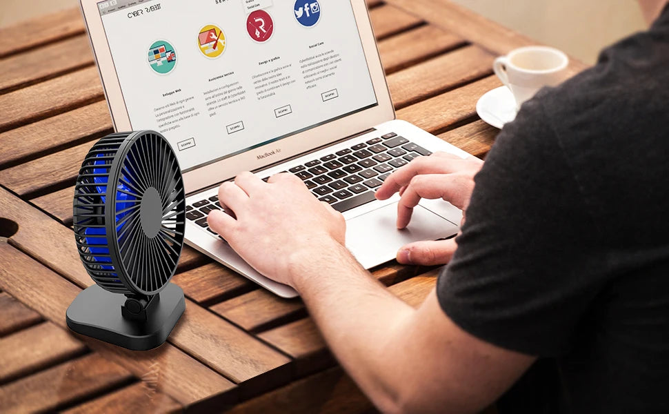 4 Inch Small Desk Fan, Powerful Airflow USB Powered Table Fan Personal Fan for Office,Table, Study, Bedroom