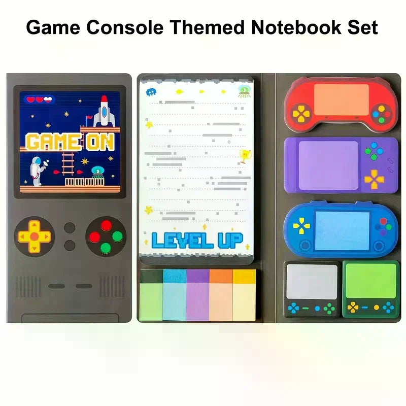 Game Console-themed Notepad Set With Rich And Unique Designs, Self-adhesive Sticky Notes, And Reusable Memo Pads.