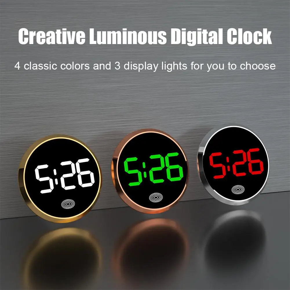 LED Car Clock Luminous Automobiles Internal Stick-On Mini Digital Clocks Auto Ornament Car Accessories